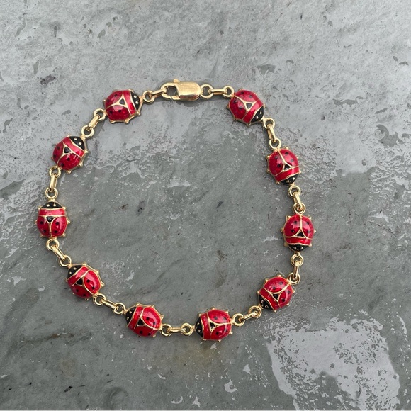 Jewelry - 14 Kt Gold - Italy - Ladybug Bracelet